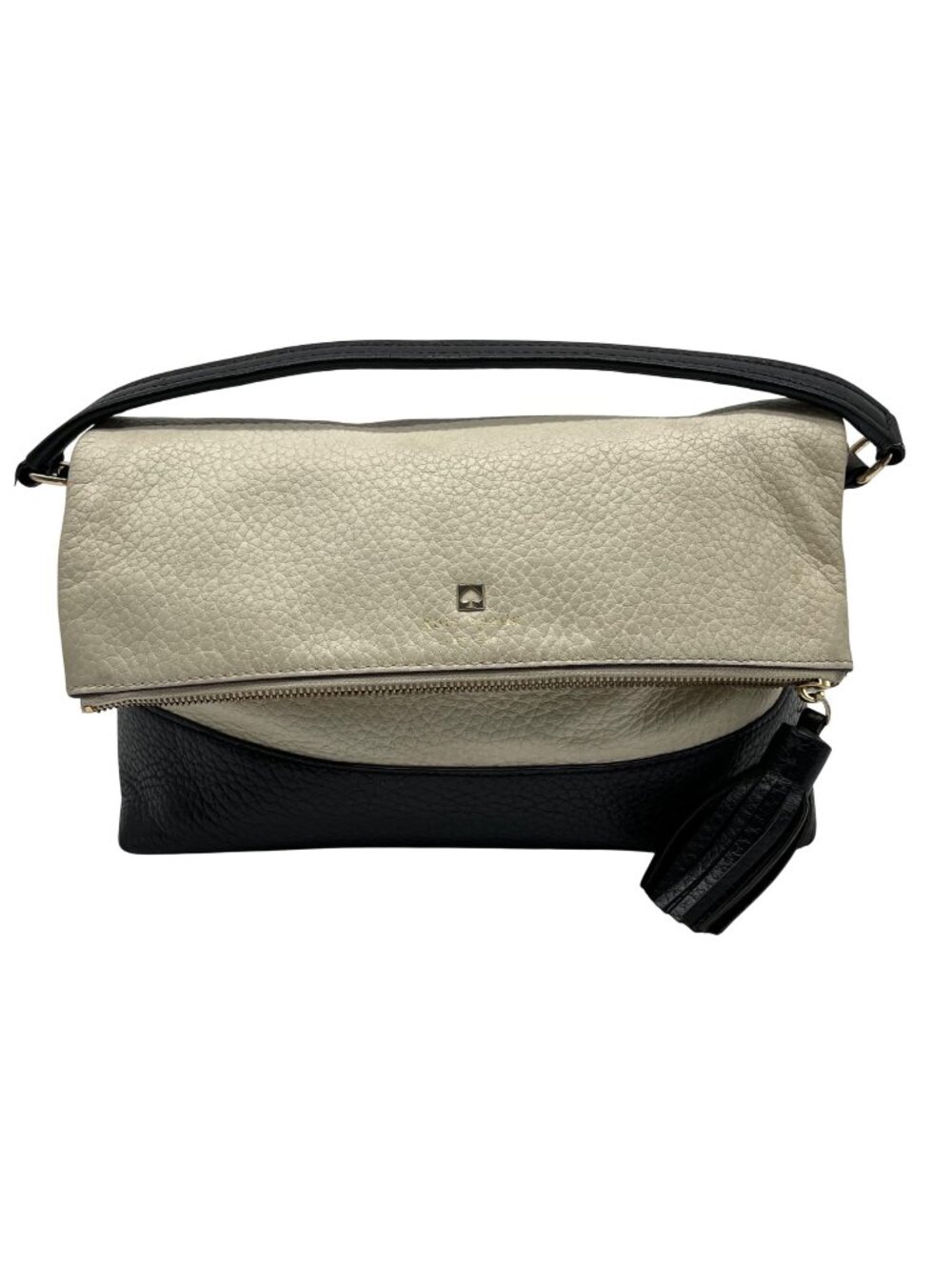 Kate Spade White Pebbled Leather Maria Porcelain Crossbody Bag